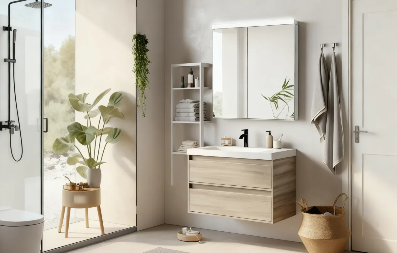 osmay 31×25 Inches Two Door Medicine Cabinet with LED Light