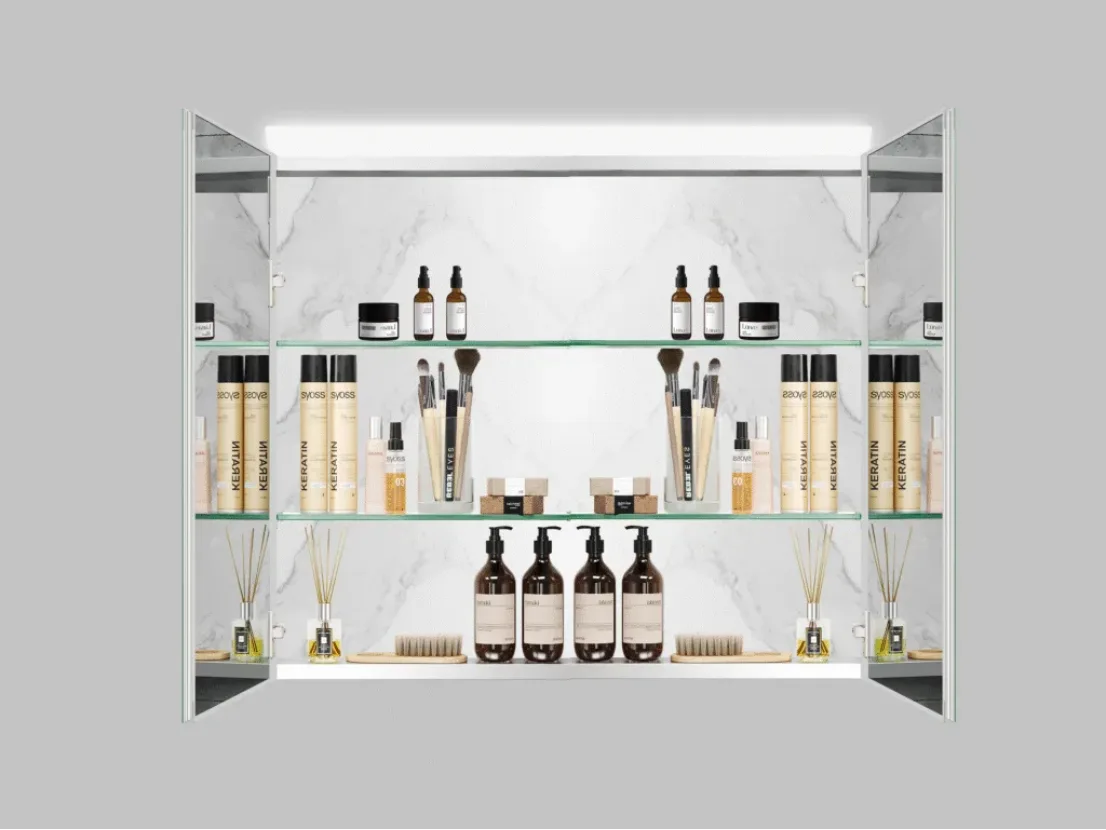 Apartment medicine cabinet with adjustable storage shelves by Aosmay