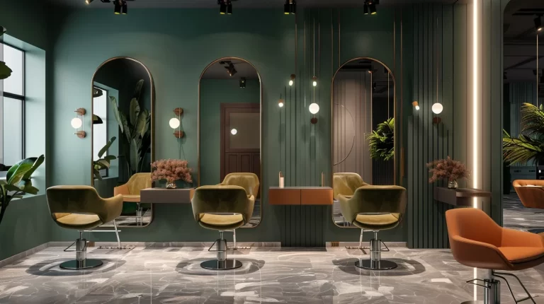 Energy-saving LED mirror used in modern hair salons