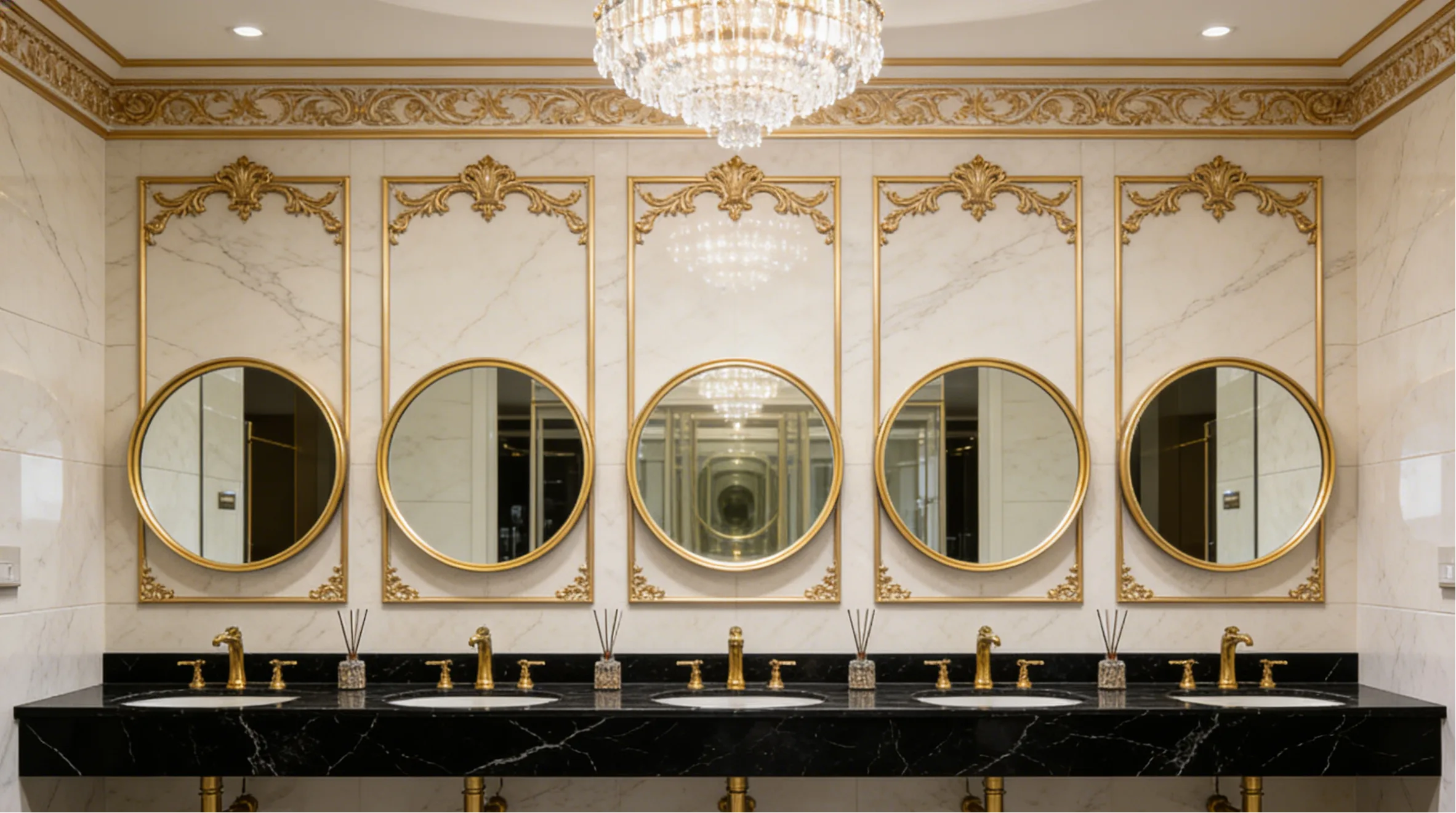 Aosmay 34×35 Inches Gold Aluminum Frame Mirror Vanity Mirro