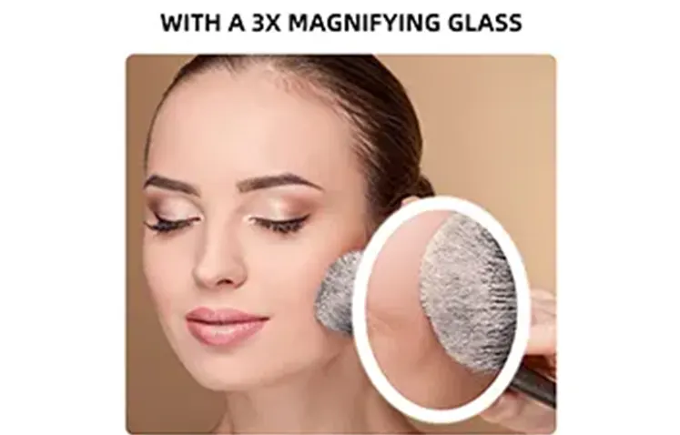 The LED mirror’s and mirror cabinet’s magnifying function enhances visibility for close-up tasks like makeup, shaving, and skincare, offering users a clearer and more detailed reflection.