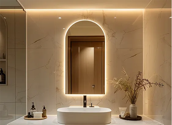 Arch Bathroom Mirror With LED