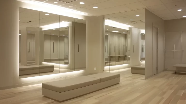 Stylish LED bathroom mirror used in shopping mall projects