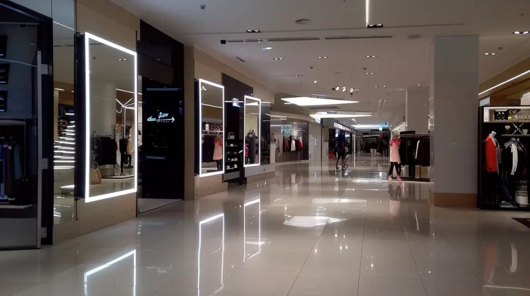 LED bathroom mirror ideal for commercial mall spaces