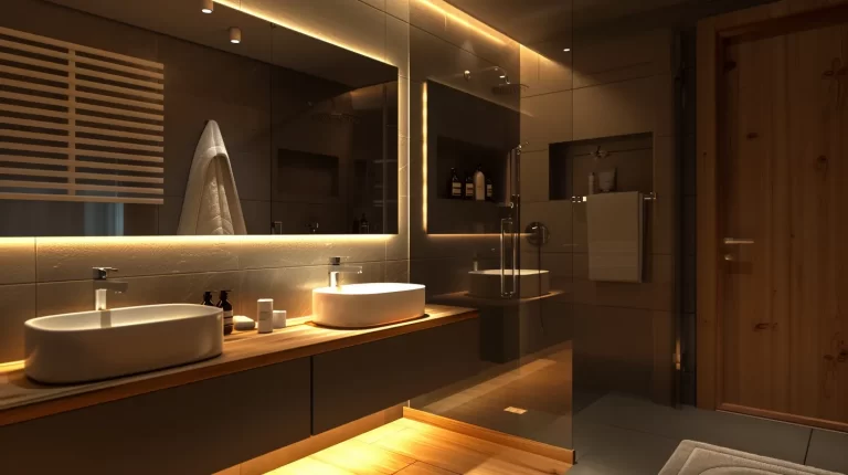 Custom LED mirror ideal for apartment bathroom renovation