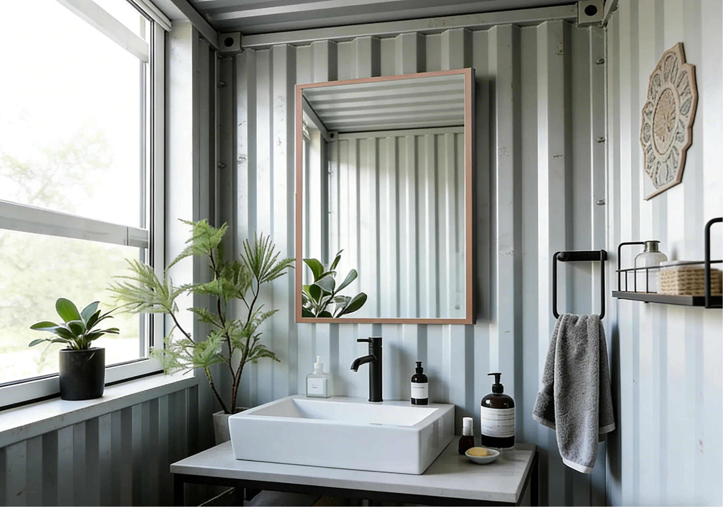 Aosmay 23×31 Inches Bronze Stainless Steel Frame Mirror