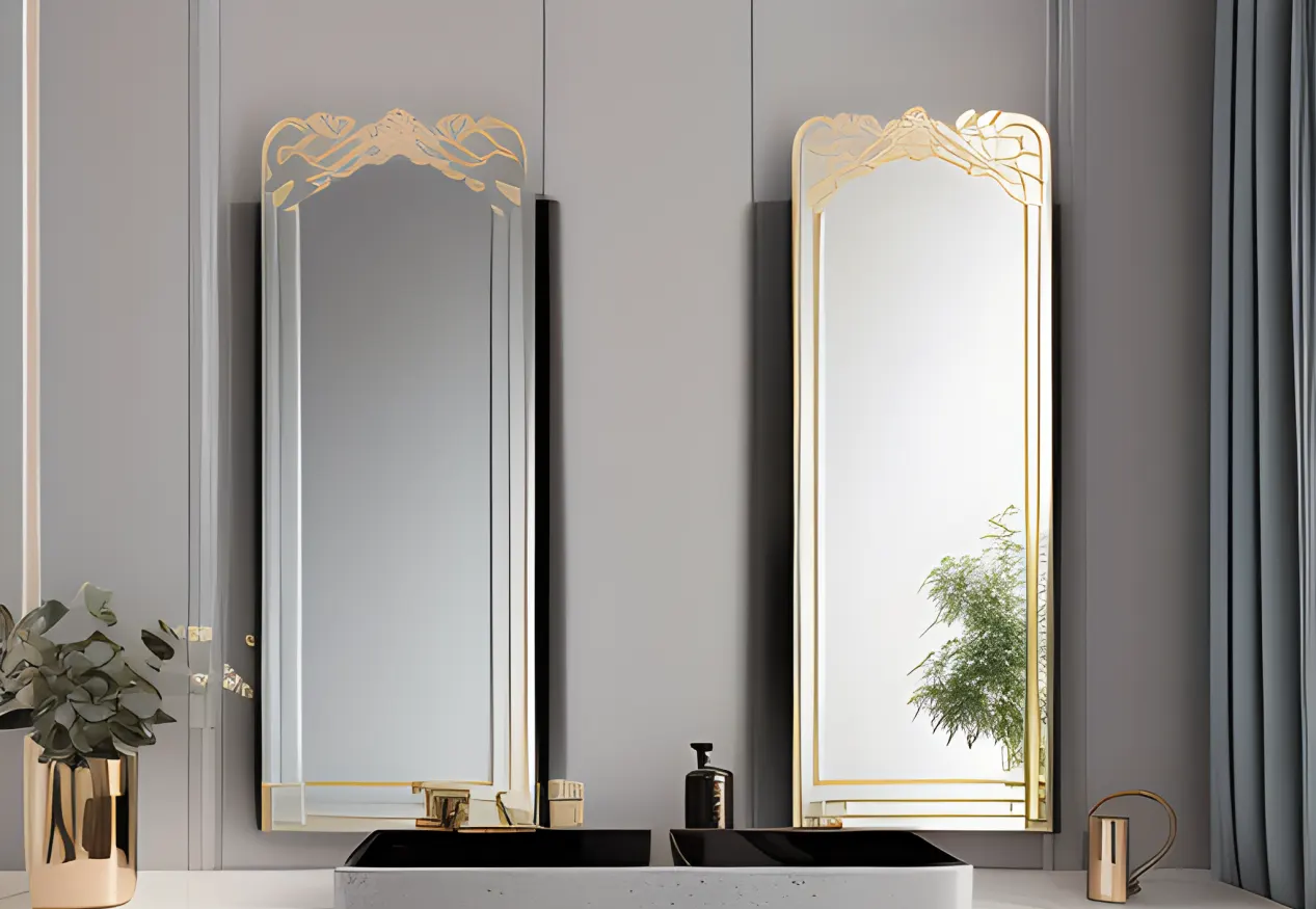Comparison chart between plain silver mirror and copper-free silver mirror