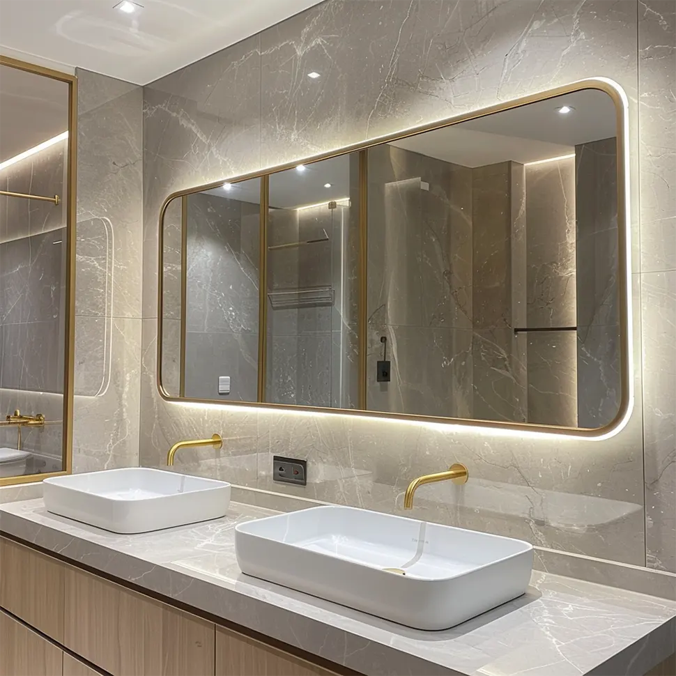 LED bathroom mirrors are correctly installed in a location away from direct water sources to avoid excessive moisture contact.