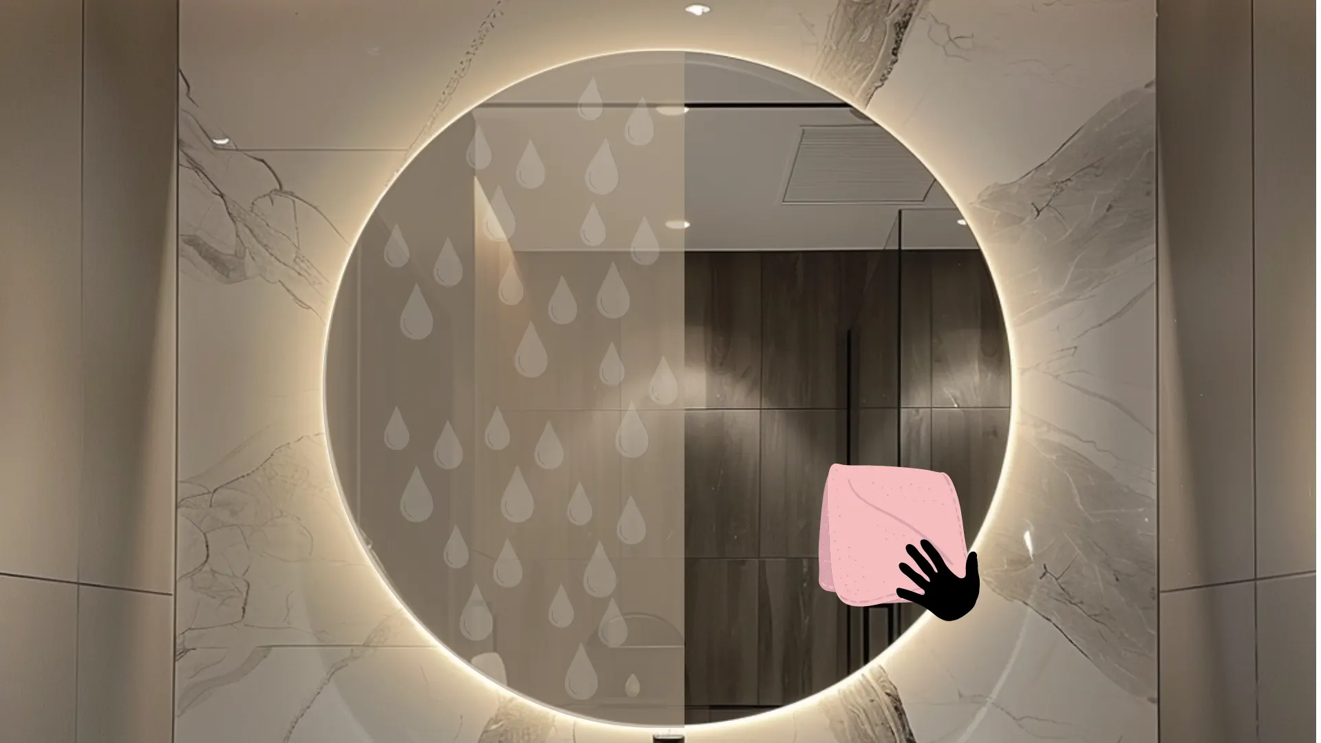 Cleaning and maintaining LED lighted mirrors for long life
