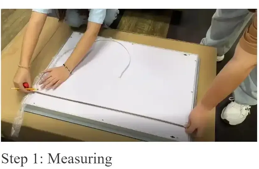 Measuring LED strip for mirror