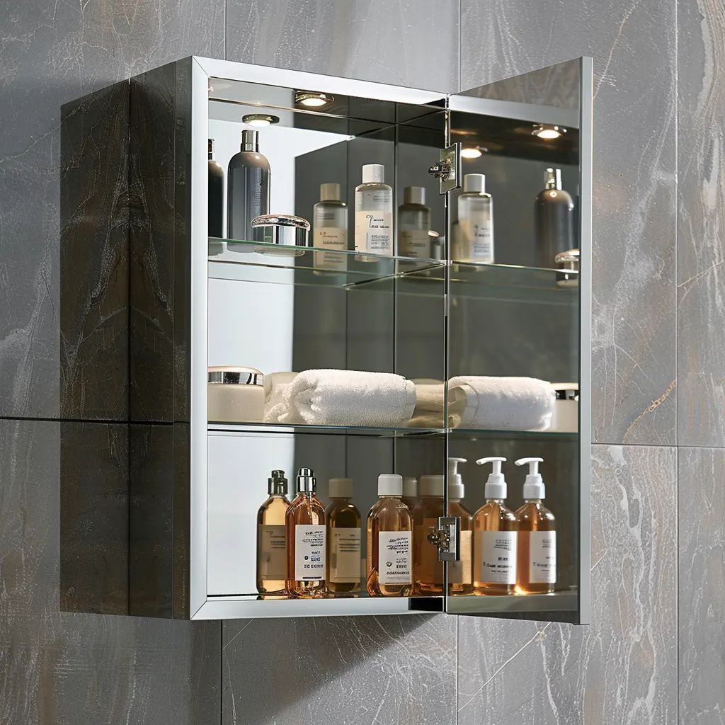 Bathroom medicine cabinets with mirrors can be used as storage solutions to improve the functionality and aesthetics of your bathroom space.