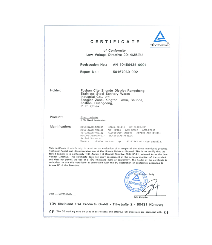 TuV Certificate