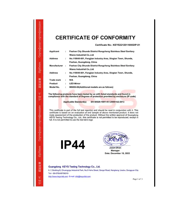 IP44 Certificate-1