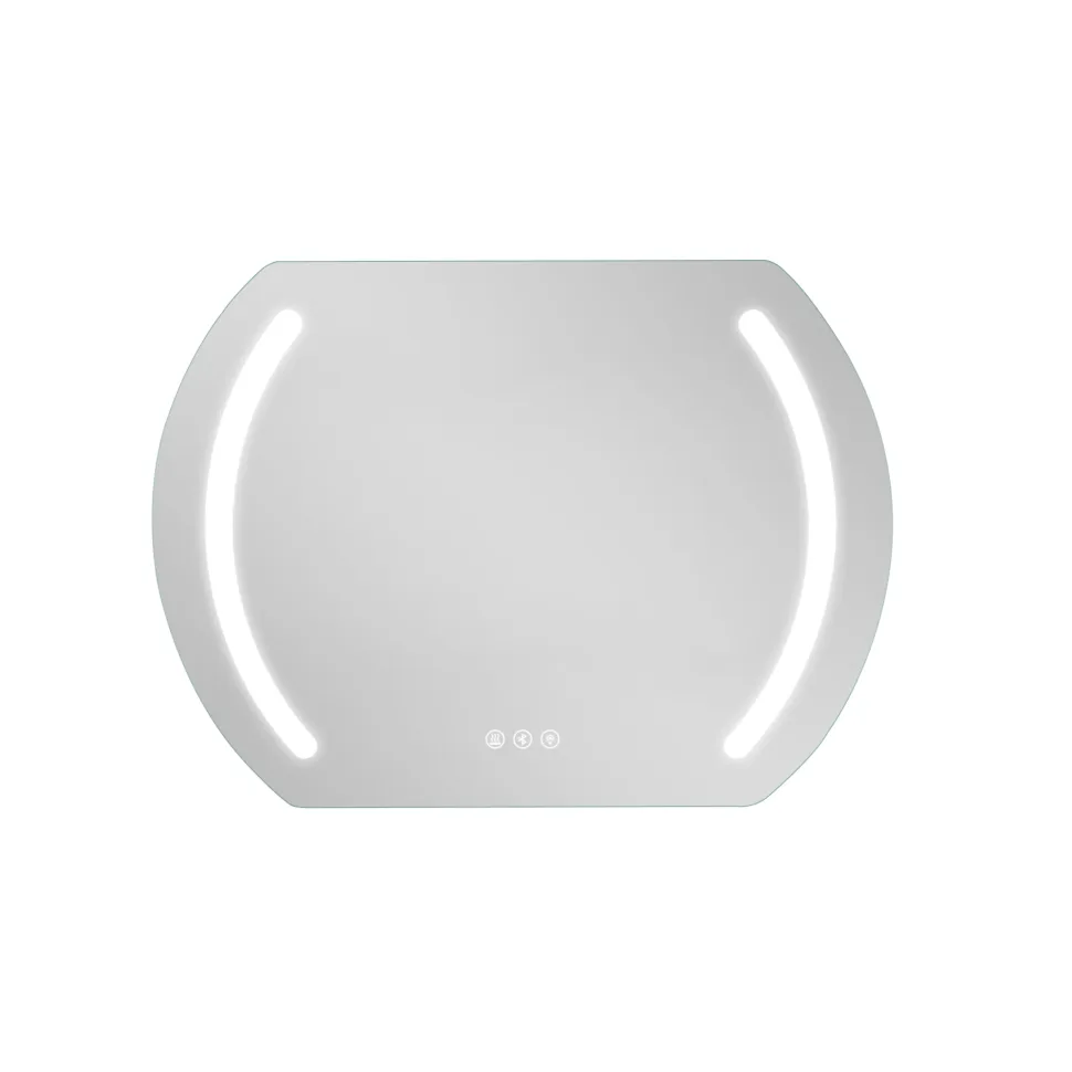 Thin-frame bluetooth mirror (36mm) with LED, a compact alternative to bulky 70mm standard mirrors.