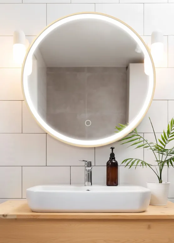 Bright Bathroom LED Mirror Cabinet Copper-Free Silver Mirror