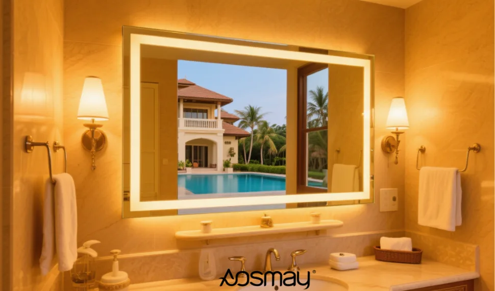 Copper-free silver mirror for bathroom LED mirror cabinet by Aosmay