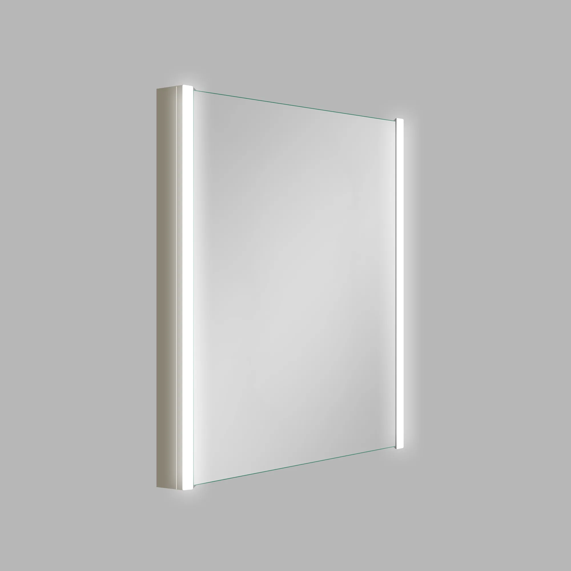 A modern medicine cabinet with mirror and integrated LED lighting from Aosmay.