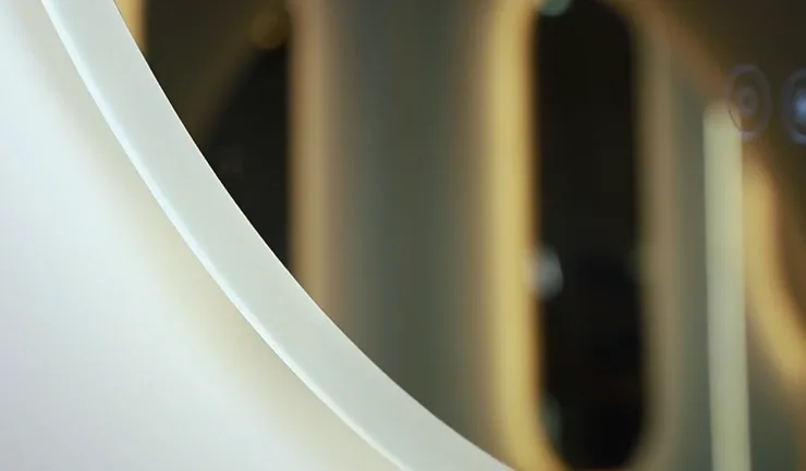 Beveled edge glass for LED bathroom mirror - safe polished finish