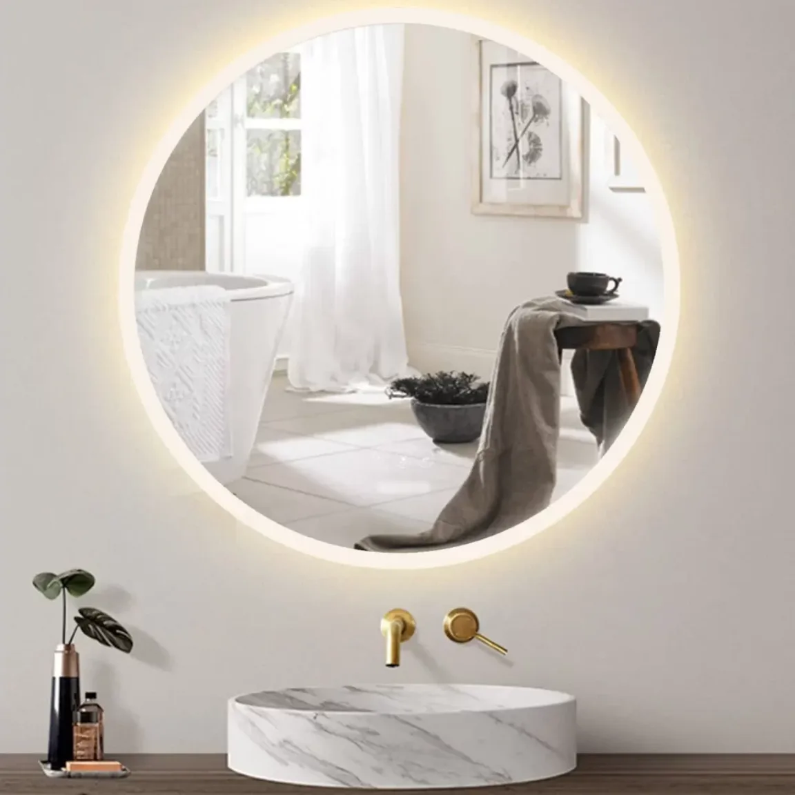 Decorative Bathroom LED Light Bathroom Mirror with Switch LED Mirror