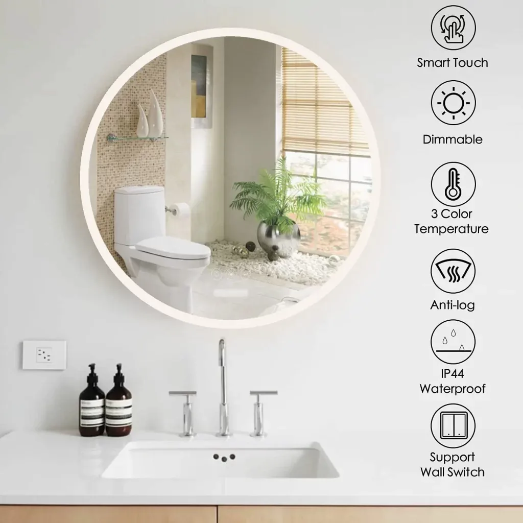 Smart touch control and anti-fog technology in Aosmay LED mirrors
