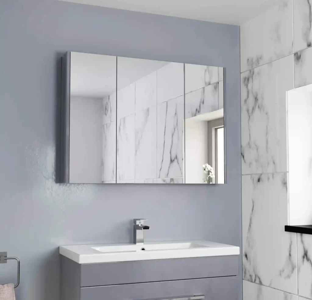 Stainless steel custom medicine cabinet mirror with sleek design and durable finish for B2B projects