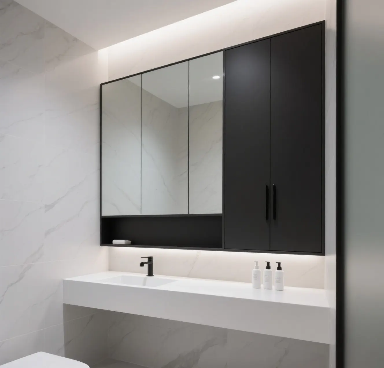 Medicine Cabinet Organizer: Matte Black The first choice for modern and minimalist styles, with a strong sense of visual luxury