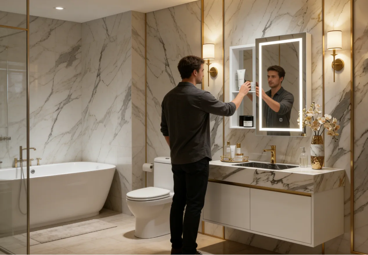 Aosmay 20×29 Inches medicine cabinet with mirror with Sliding Doors