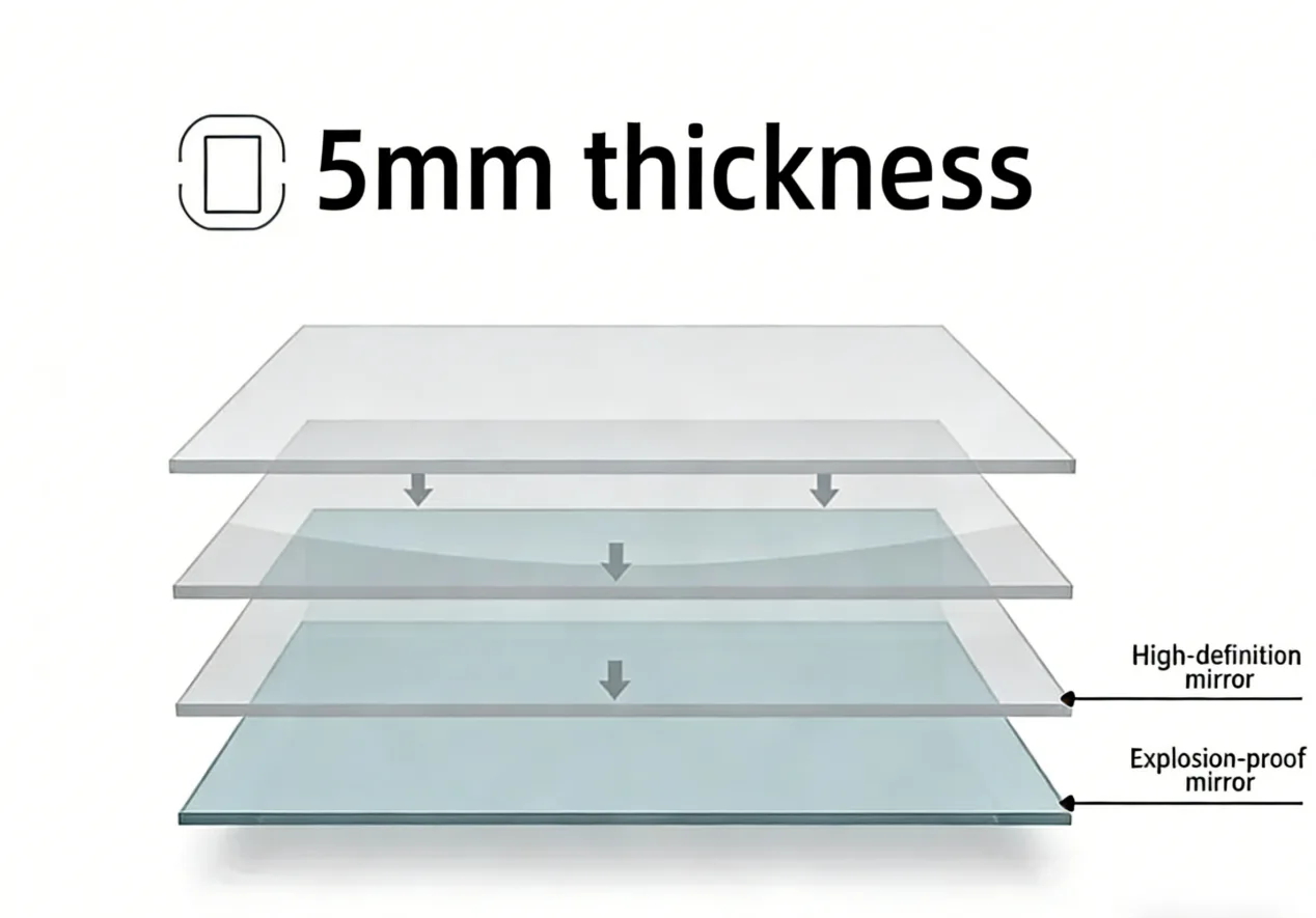 Copper-free silver mirror used in Aosmay LED lighted mirror