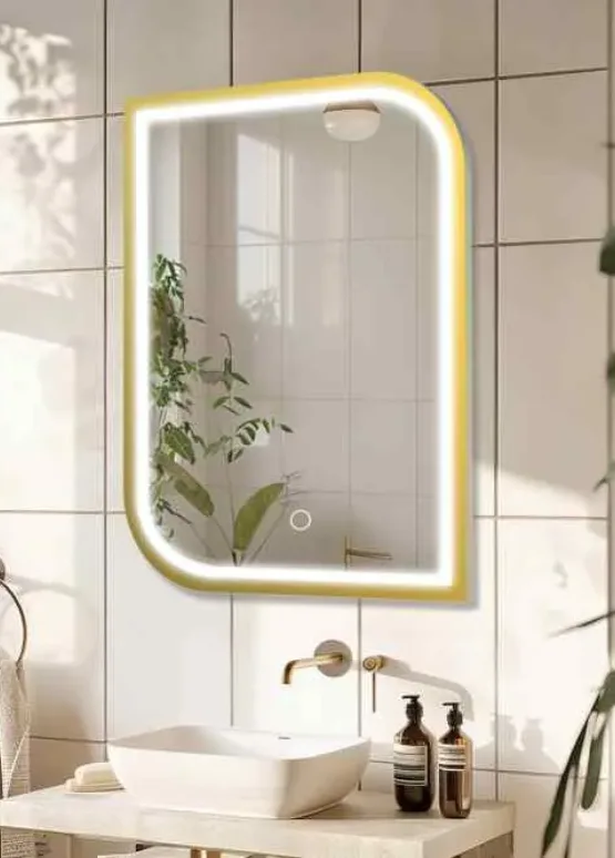 Explains the design principles, Discover Aosmay how strategically chosen shaped bathroom mirrors can visually expand small spaces.