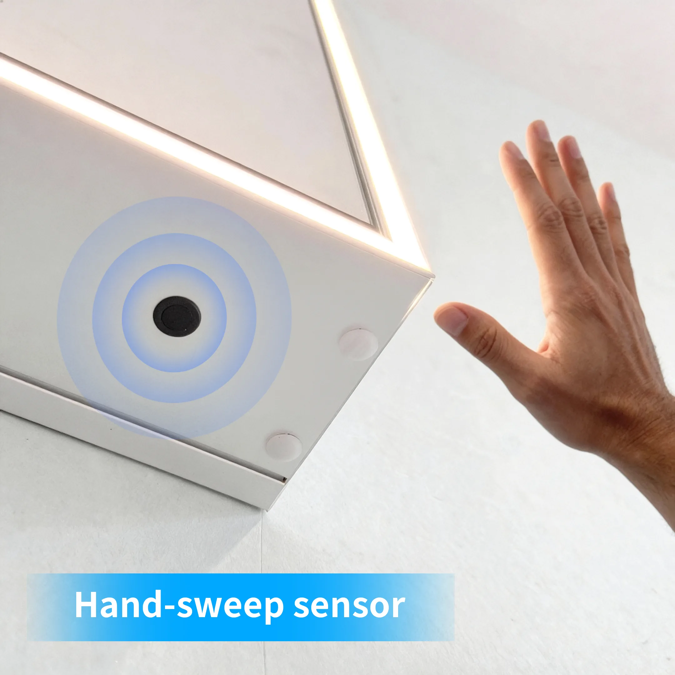 18×24 Inches Recessed Mirror Medicine Cabinet with LED Light Channel Push-to-Open Aluminum Mirror Cabinet