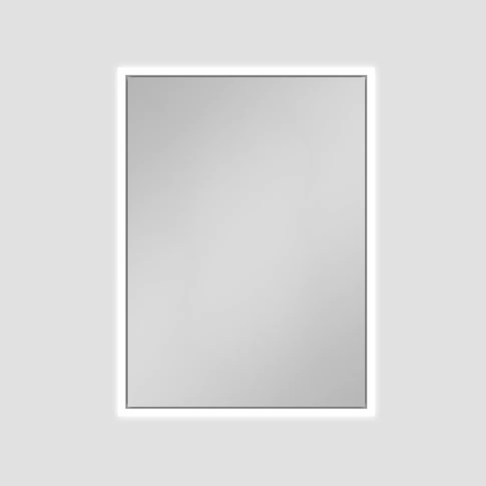 18×24 Inches Recessed Mirror Medicine Cabinet with LED Light Channel Push-to-Open Aluminum Mirror Cabinet