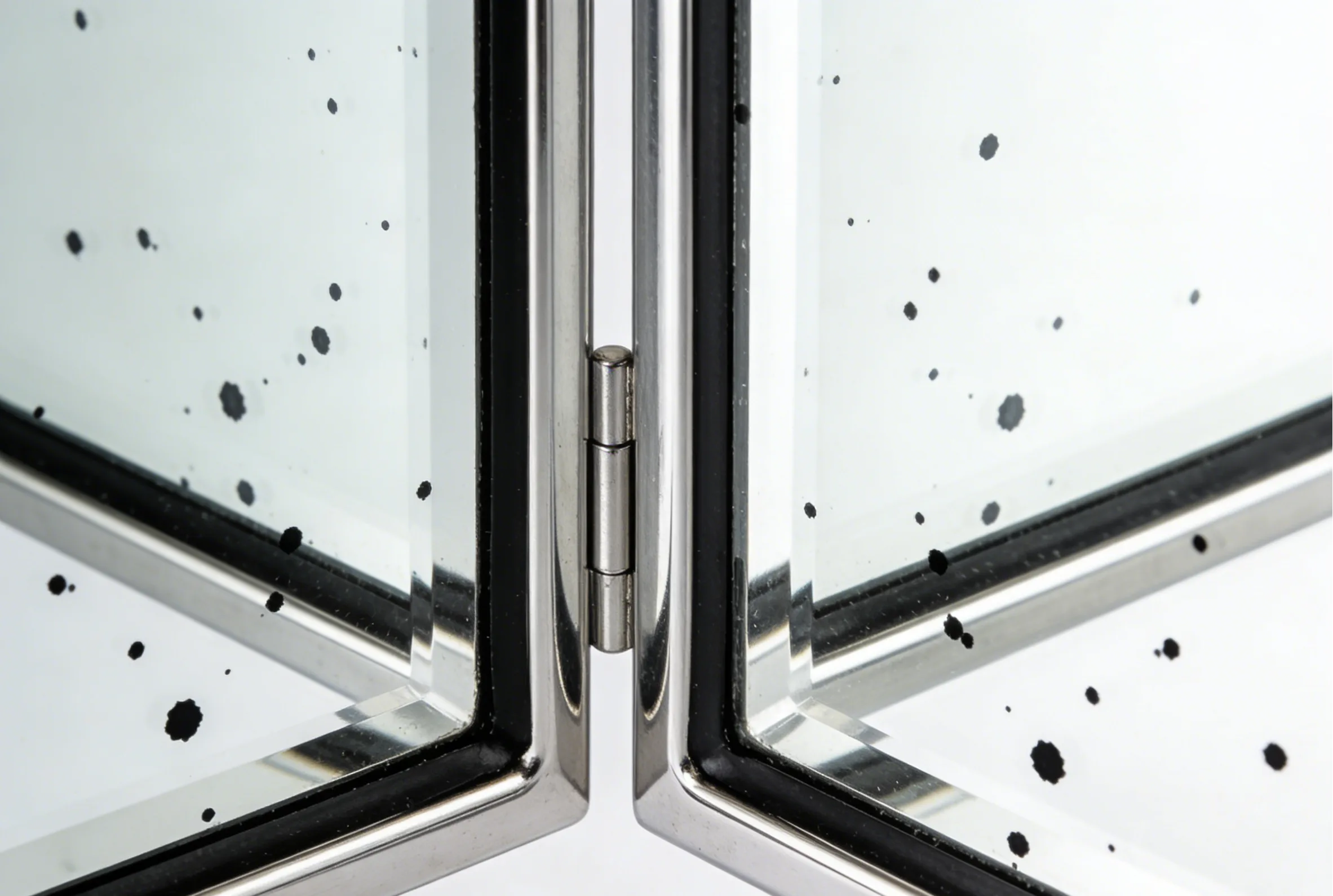 lighted medicine cabinet mirror turning black on edges