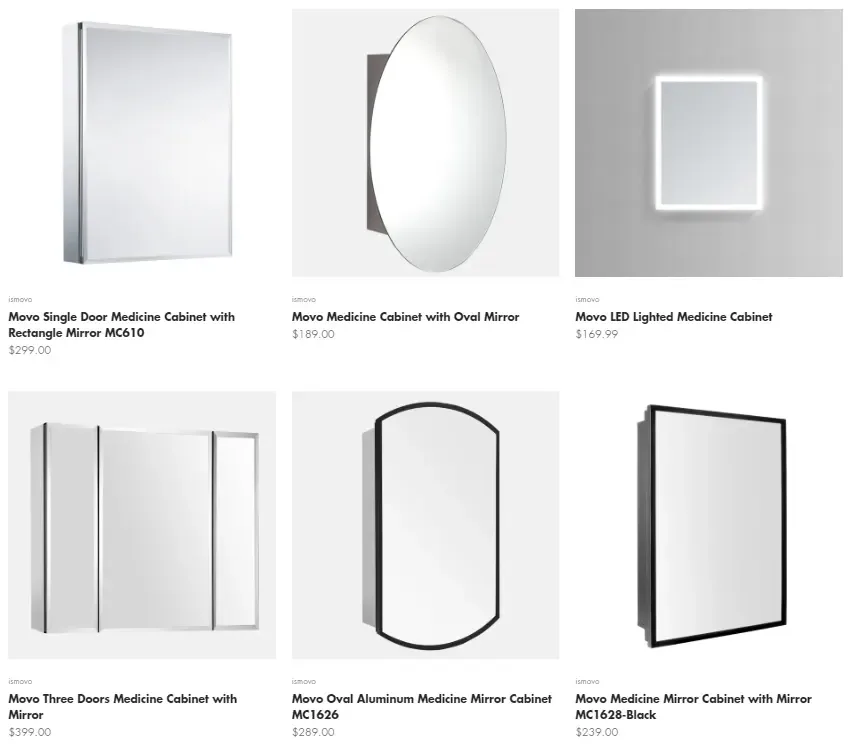 MOVO modern bathroom cabinets with mirrors for US market – mirror cabinet manufacturer