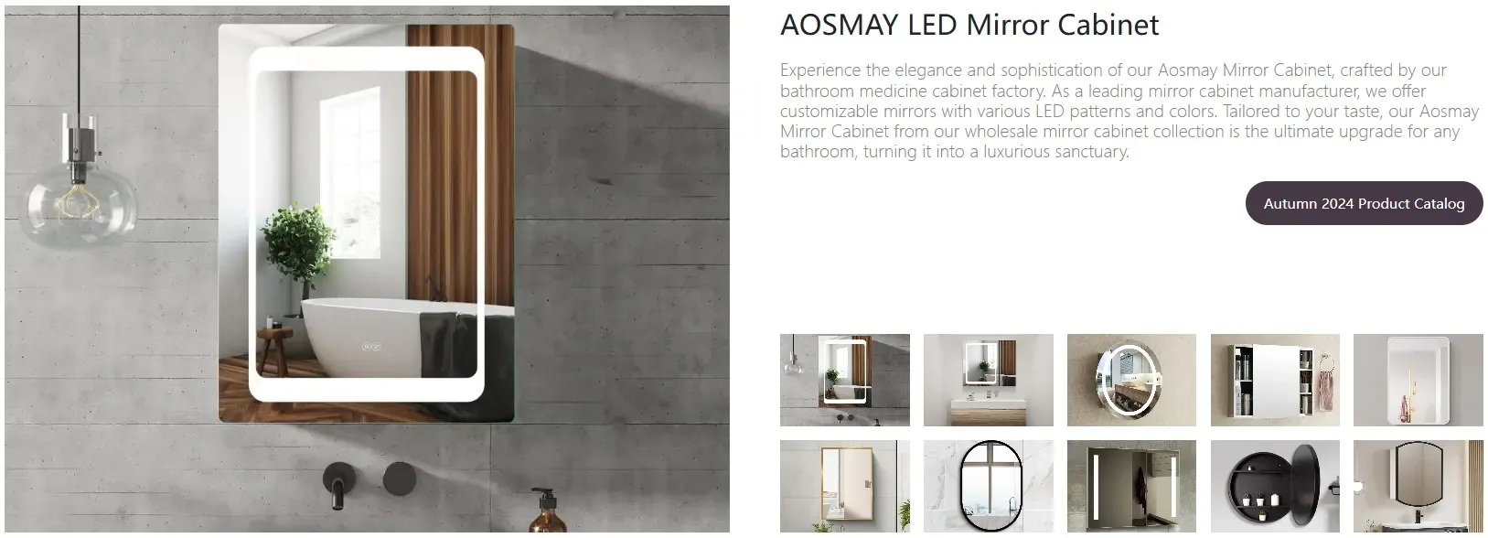 Aosmay lighted medicine cabinets with mirrors – commercial mirror cabinet manufacturer for hotel projects