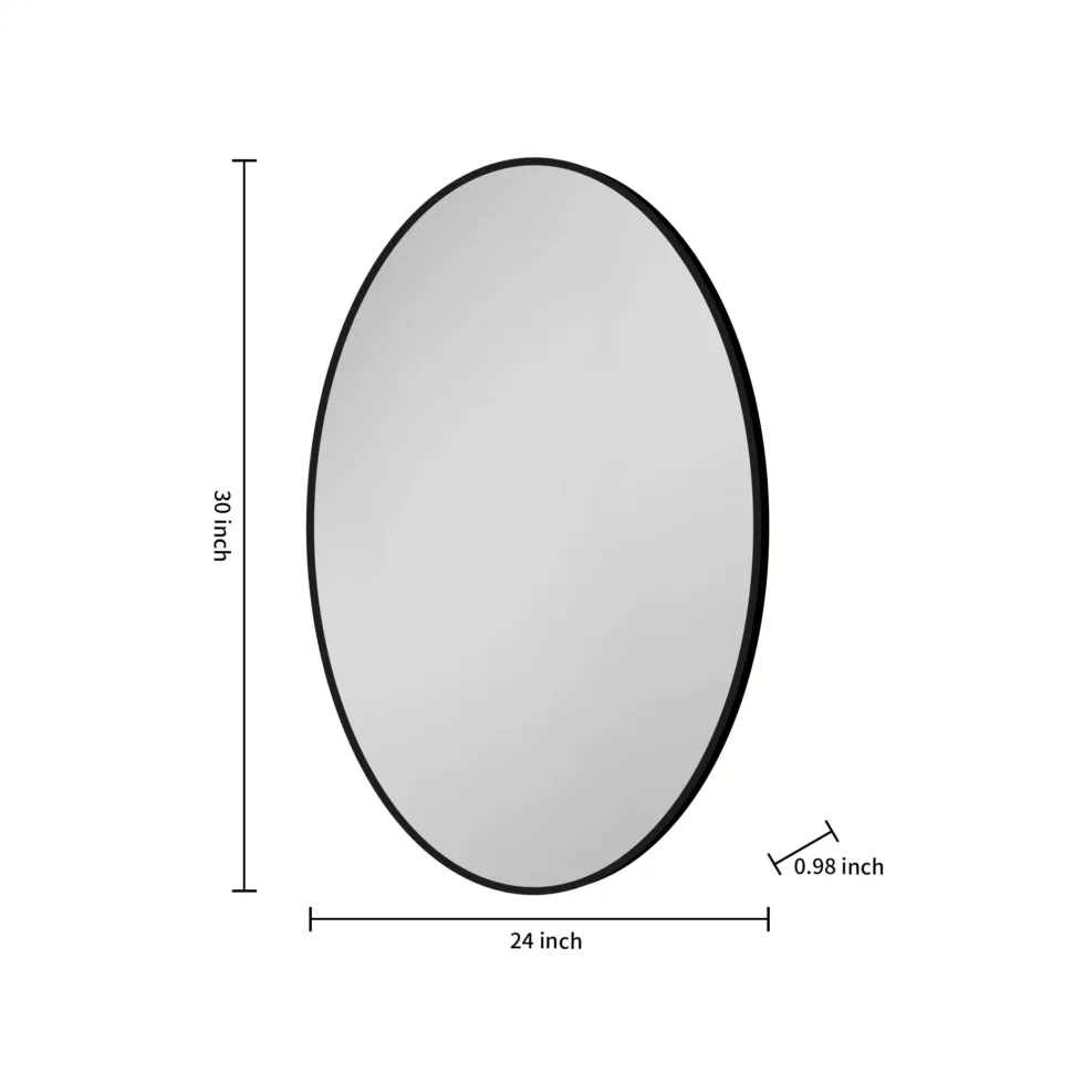 aosmay 24*30 inch bathroom oval mirror Black Framed Bathroom Mirror 