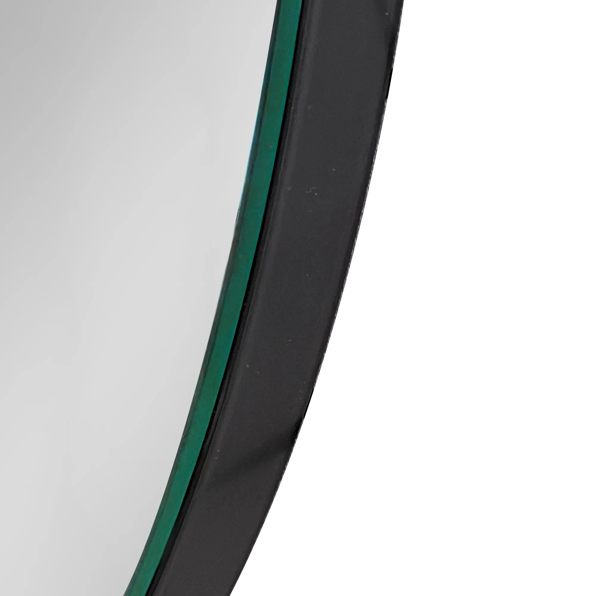 Aosmay 24 × 24 inches LED round mirror is a wall-mounted LED mirror featuring a stylish black aluminium frame.