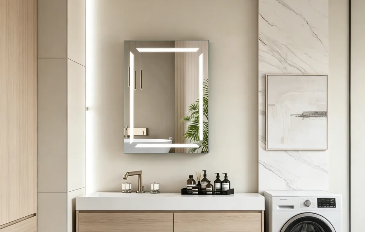 Aluminum LED Cabinet Vanity Mirror Cabinet Bathroom LED Modern mirror cabinet
