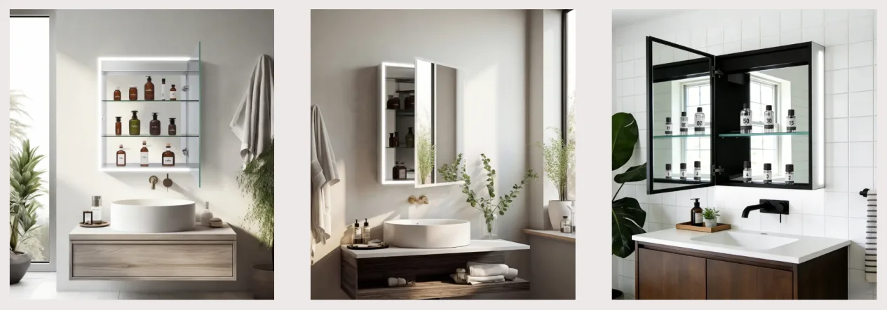 Modern Mirror Cabinet: Multi-level Storage and Adjustable Shelves
