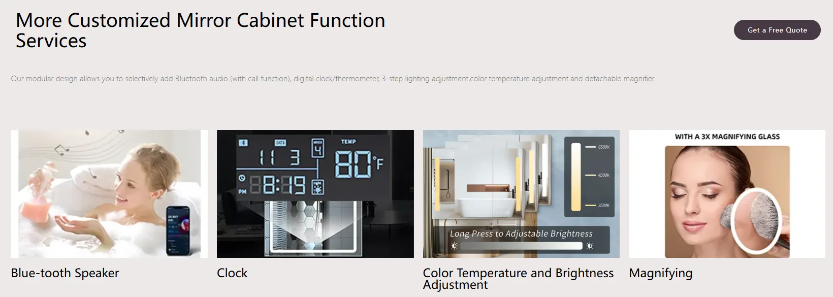 More Customized Mirror Cabinet Function Services