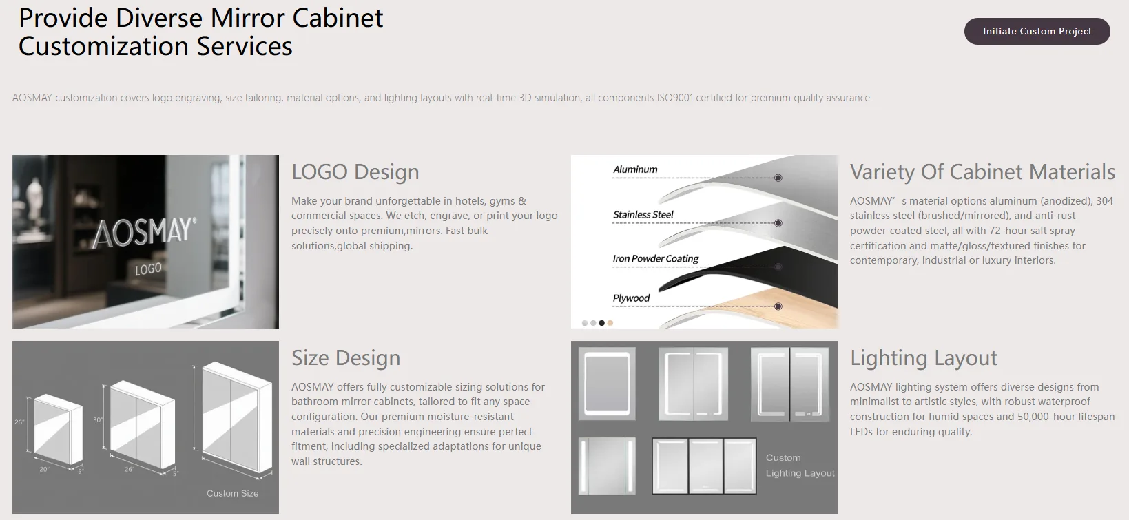 Provide Diverse Mirror Cabinet Customization Services