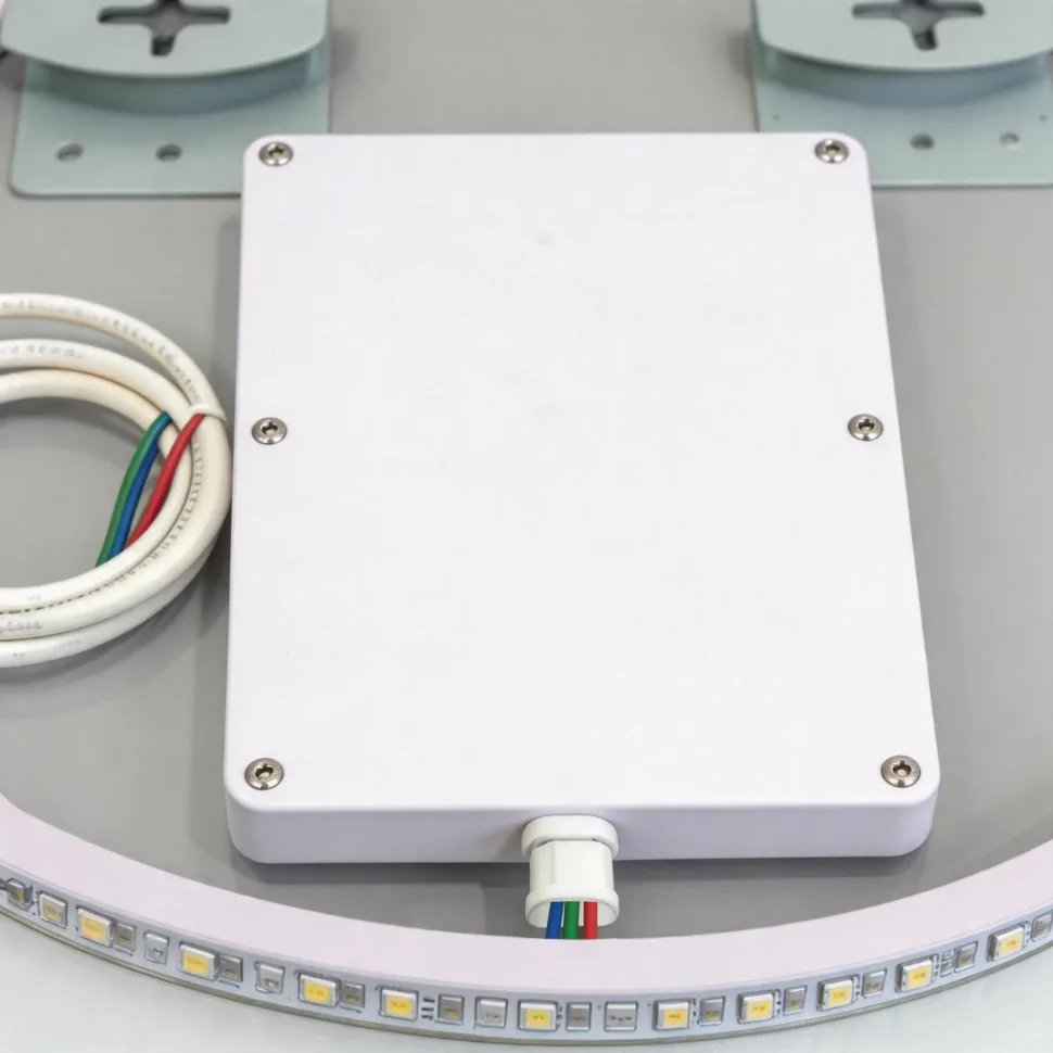 Aosmay LED round mirror with high-quality acrylic backlit panel and frameless design