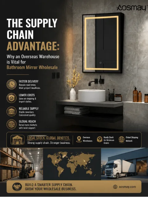 Bathroom mirror wholesale with overseas warehouses for faster delivery, lower risks, and reliable OEM/ODM supply.