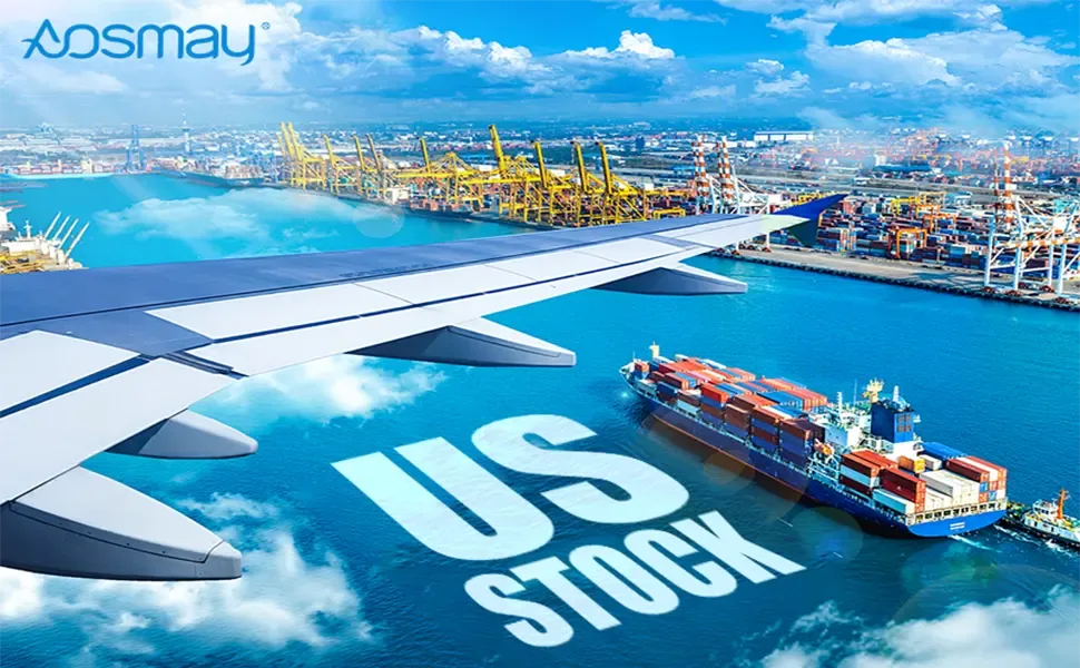 Aosmay US warehouse fully stocked with premium bathroom medicine cabinets, ready for immediate e-commerce dropshipping and Amazon FBA replenishment.