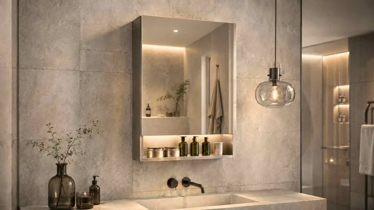 Stainless Steel mirror cabinet with single door