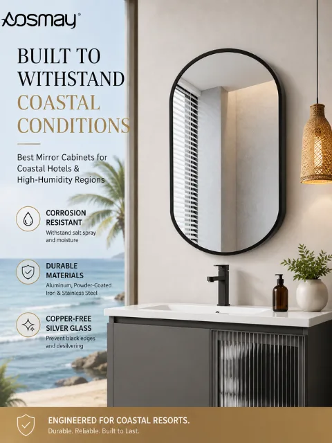 Compare the best mirror cabinets for coastal hotels, including aluminum, powder-coated iron, and stainless steel options for high-humidity environments.