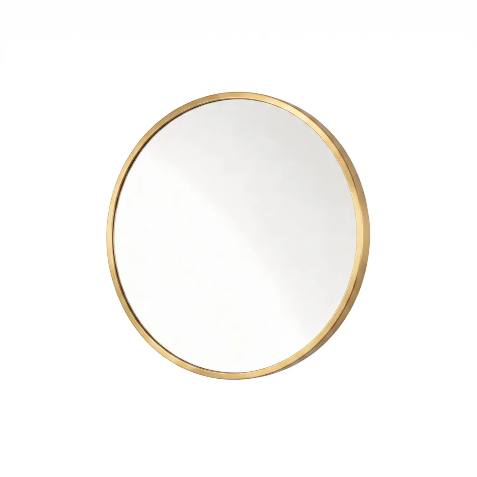 24×24 Inches Gold Frame LED Round Mirror with Touchless Sensor