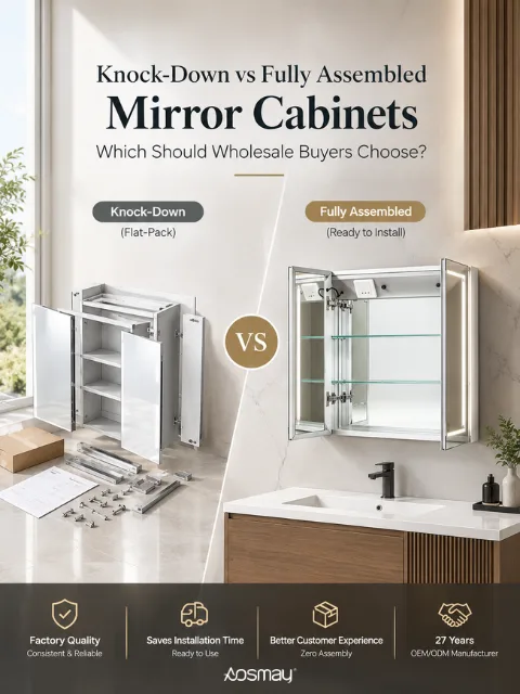 Compare knock-down (KD) vs fully assembled mirror cabinets. Discover 2026 freight costs, assembly labor TCO calculations, and why zero-assembly products maximize B2B retail margins.
