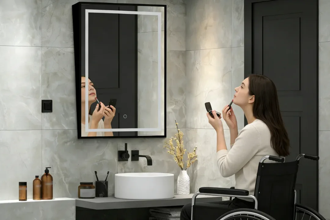 accessible bathroom mirror for wheelchair users